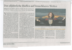 Das alljährliche Hoffen auf brauchbares “Wetter ~ I