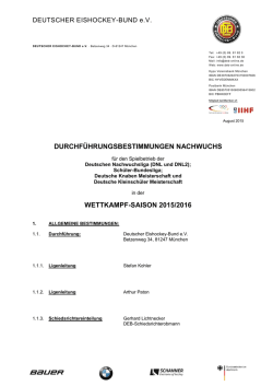 Durchf&uuml;hrungsbestimmungen Nachwuchs 2015-2016