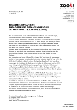 zum gedenken an den zoologen und elefantenforscher dr. fred kurt