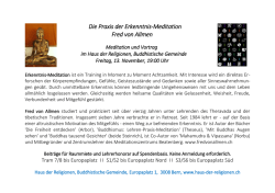 Die Praxis der Erkenntnis-Meditation Fred von Allmen