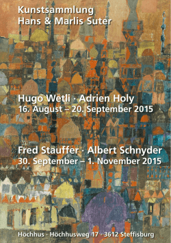 Hugo Wetli &middot; Adrien Holy Fred Stauffer &middot; Albert Schnyder