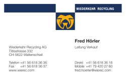 Fred Hörler - Wiederkehr Recycling AG