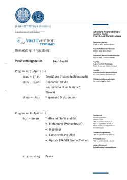 Stent User Meeting 2016 - UniversitätsKlinikum Heidelberg