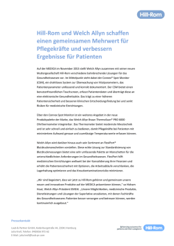 Hill-Rom und Welch Allyn schaffen einen gemeinsamen Mehrwert