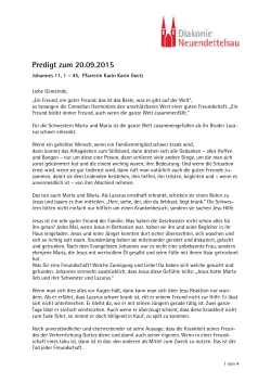 Predigt zum 20.09.2015 - Diakonie Neuendettelsau