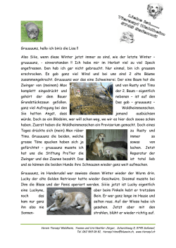 Frühlingsbericht 2014 - Tierasyl Waldheim
