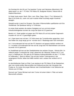 Am Sonntag fuhr die U8 zum Top besetzen Turnier nach Neckarau