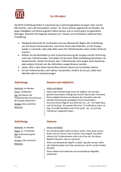 Ice-Breaker Anleitung: Namen und Adjektive Anleitung: Statuen