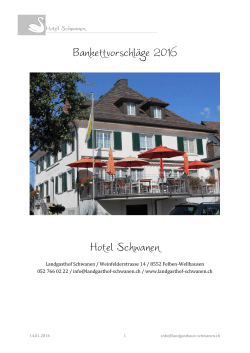 Bankettangebot 2016 - Landgasthof Schwanen