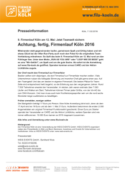 PM_FilaKoeln2016_Achtung, fertig, Firmenlauf Köln 2016 (PDF, 343