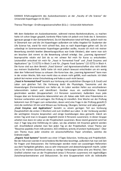 EASMUS Erfahrungsbericht des Auslandssemesters an der „Faculty