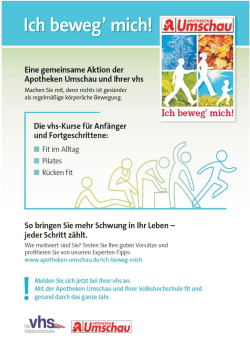 Ich beweg mich - Volkshochschule Nordsachsen