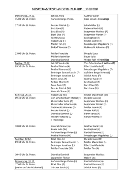 Ministrantenplan vom 24.12.2015 – 10.01.2016