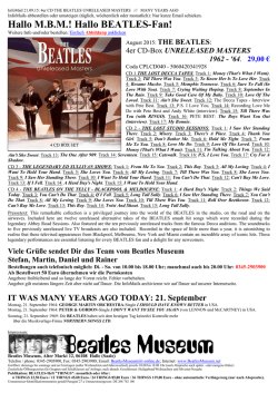 InfoMail 21.09.15: 4er CD THE BEATLES
