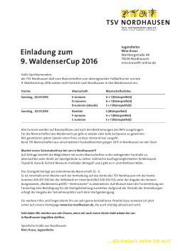 Einladung zum 9. WaldenserCup 2016