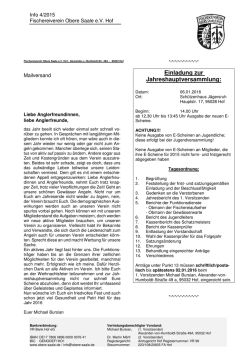 Info 4/2015 - Fischereiverein Obere Saale