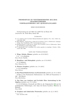 PROSEMINAR IM WINTERSEMESTER 2015/2016