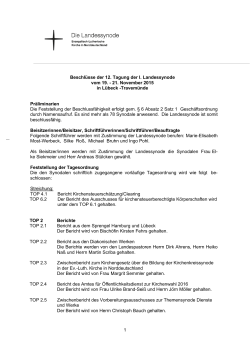 1 Beschlüsse der 12. Tagung der I. Landessynode vom