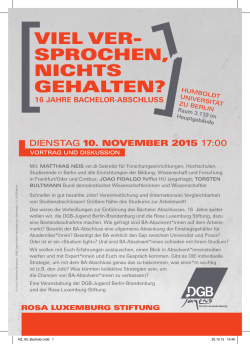 [ VIEL VER - SPROCHEN, NICHTS GEHALTEN?