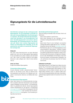 Eignungstests f&uuml;r die Lehrstellensuche