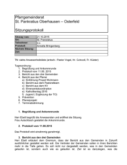 Pfarrgemeinderat St. Pankratius Oberhausen &ndash; Osterfeld