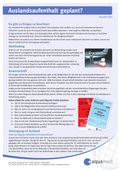 Information Auslandsaufenthalt