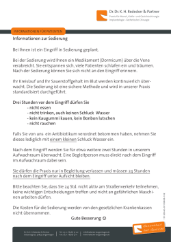 Informationen zur Sedierung - Home / Redecker Langenhagen