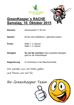 Green Keeper&acute;s RACHE