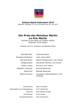 Pressemappe Der Preis des Monsieur Martin SSK 2015