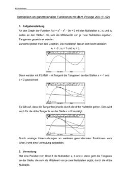 Entdedecken an ganzrationalen Funktionen mit dem