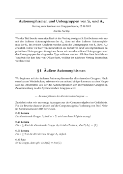 Automorphismen und Untergruppen von S_n und A_n