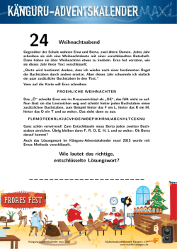 24 Weihnachtsabend Wie lautet das richtige, entschlüsselte