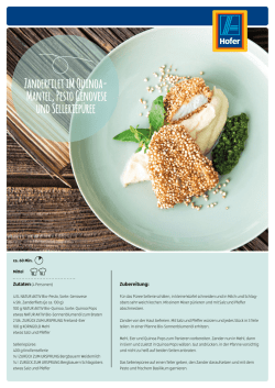 Zanderfilet iM Quinoa- Mantel, Pesto Genovese und