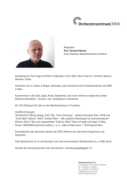 Biographie Prof. Gerhard Mantel Cello