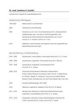 Dr. med. Sandrine A. Zweifel - Augenklinik
