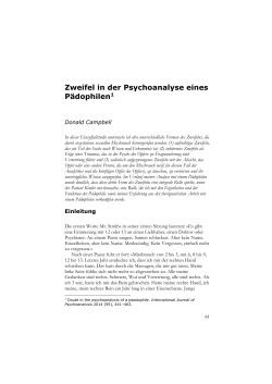 Zweifel in der Psychoanalyse eines Pädophilen