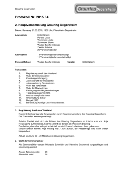 Protokoll HV 2015 - Grauring Degersheim