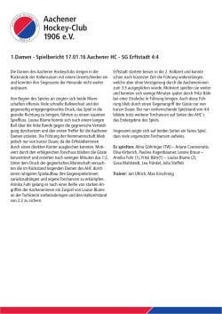1.Damen - Spielbericht 17.01.16 Aachener HC