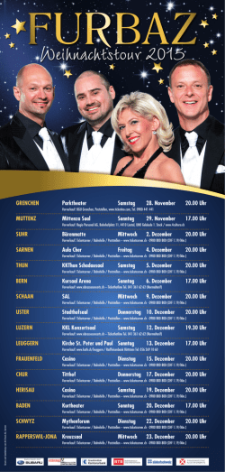 GRENCHEN Parktheater Samstag 28. November 20.00 Uhr