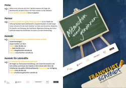 Flyer Frankfurt schreibt! - Stiftung Polytechnische Gesellschaft