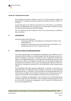 Anlage VIII: Publizitätsbestimmungen Die Europäische Kommission