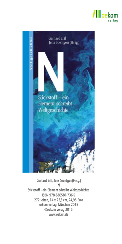 Gerhard Ertl, Jens Soentgen(Hrsg.) N Stickstoff – ein Element