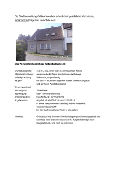 Die Stadtverwaltung Gr&auml;fenhainichen schreibt als gesetzliche