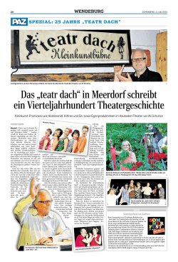 Das „teatr dach“ in Meerdorf schreibt ein Vierteljahrhundert