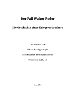 Der Fall Walter Reder - Scuola di pace di Monte Sole
