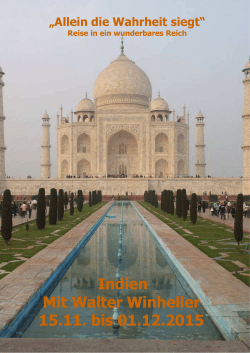 Indien Mit Walter Winheller 15.11. bis 01.12.2015