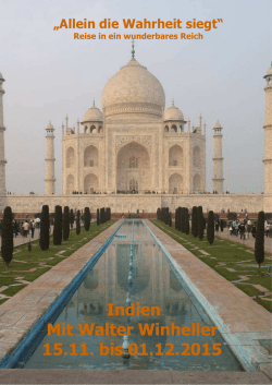 Indien Mit Walter Winheller 15.11. bis 01.12.2015