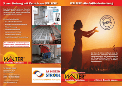 WALTER&reg;-Alu-Fu&szlig;bodenheizung 3 cm