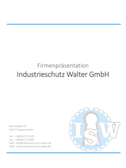 Firmenpräsentation Industrieschutz Walter GmbH
