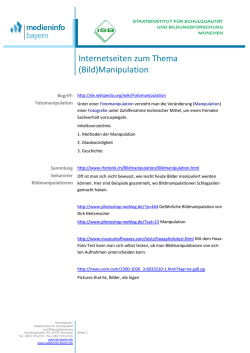 Internetseiten zum Thema (Bild)Manipulation - Mebis